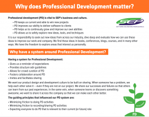 why professional development at SEP?