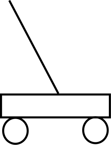 A sketch of a cart that balances a pole by driving left or right