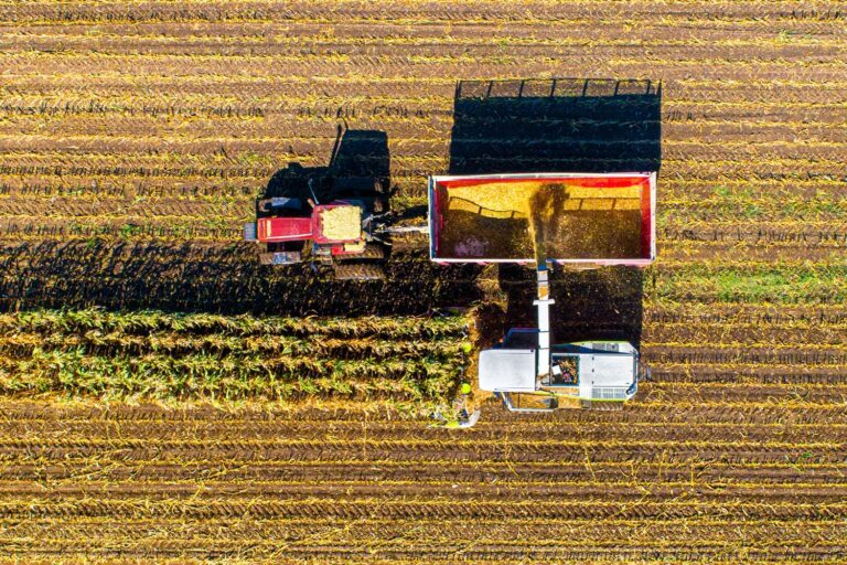 precision agriculture tractor in field