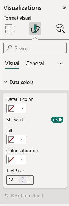 A screenshot showing where custom settings will show up in the Visualizations panel.