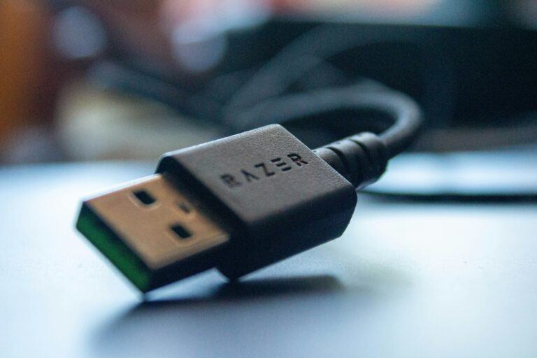 Close-up of a USB cable