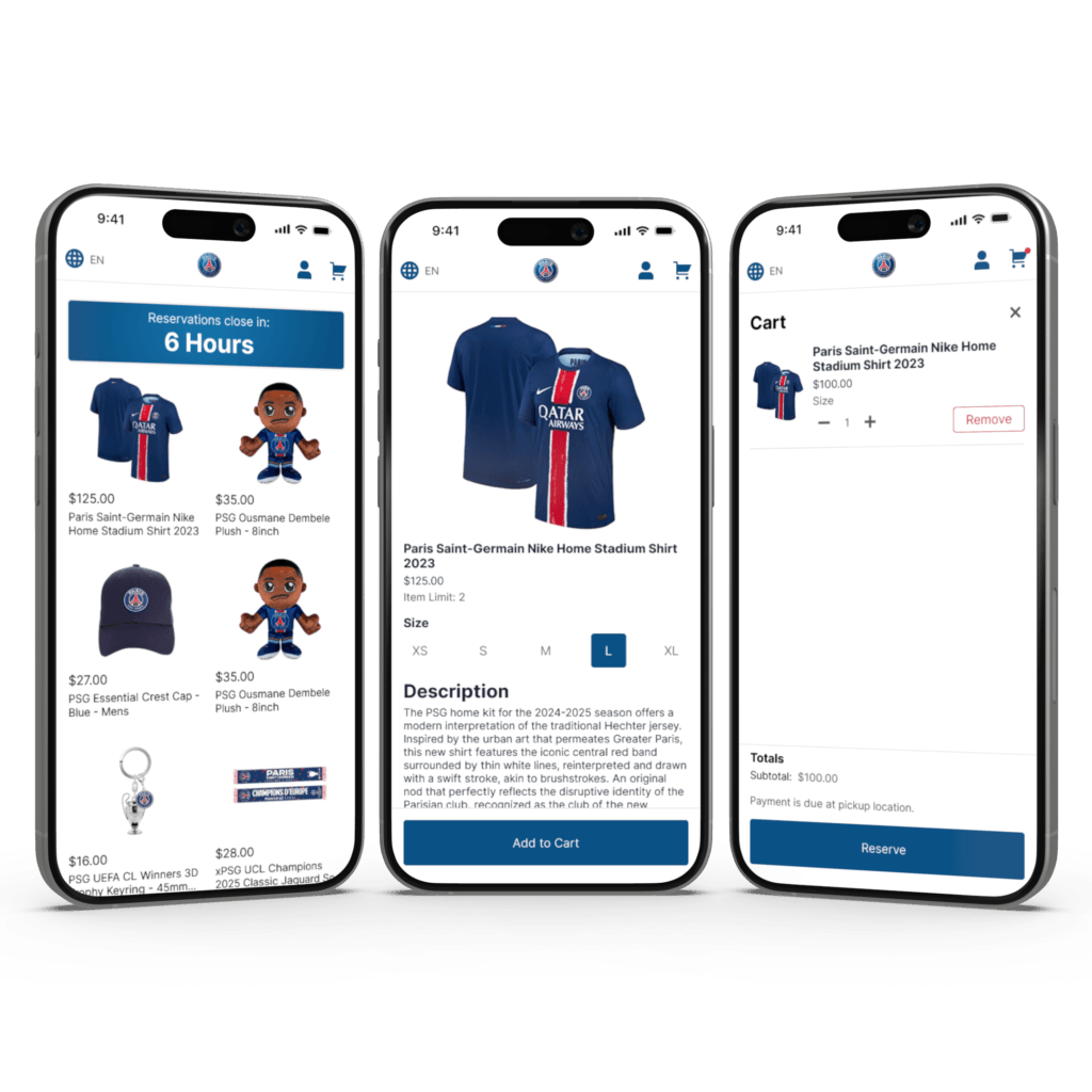 Lids mobile app screens