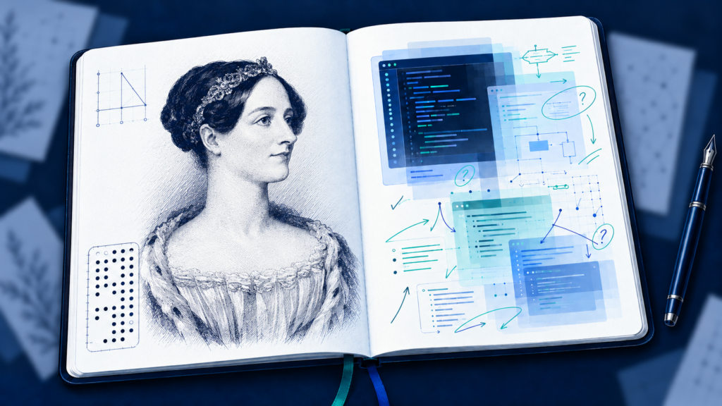 Illustration of Ada Lovelace, whose 1843 notes gave us Lovelace's objection